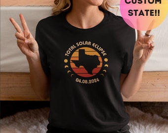 Personalized Total Solar Eclipse Shirt, Custom Solar Eclipse tshirt, April 8 2024, Solar Eclipse Gift,