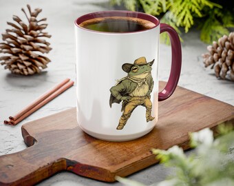 Funny Cowboy Frog Mug, Western Frog Mug, Comical Frog Mug, Adorable Cowboy Cup, Western Coffee Lover Gift