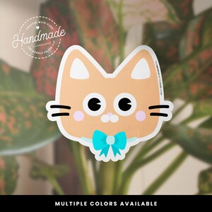 Kawaii Cat Sticker Cat Lover Gift | Cute Cat Stickers, Coquette Cat Stickers | Laptop Stickers, Cute Stickers, Kawaii Sticker Cat Gift