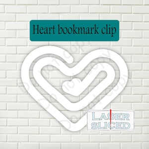 Herz Lesezeichen Laser-Datei, Herz Büroklammer Laser-Datei, Jumbo Paperclip, Digitale SVG-, Lightburn-, Dxf-, Png-, Pdf- und Ai-Dateien verfügbar