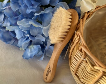 Natural Soft Baby Goat Hair Brush,Anti-Static Hair Brush,Personalized Newborn Baby Gift,Mother's Day Gifts