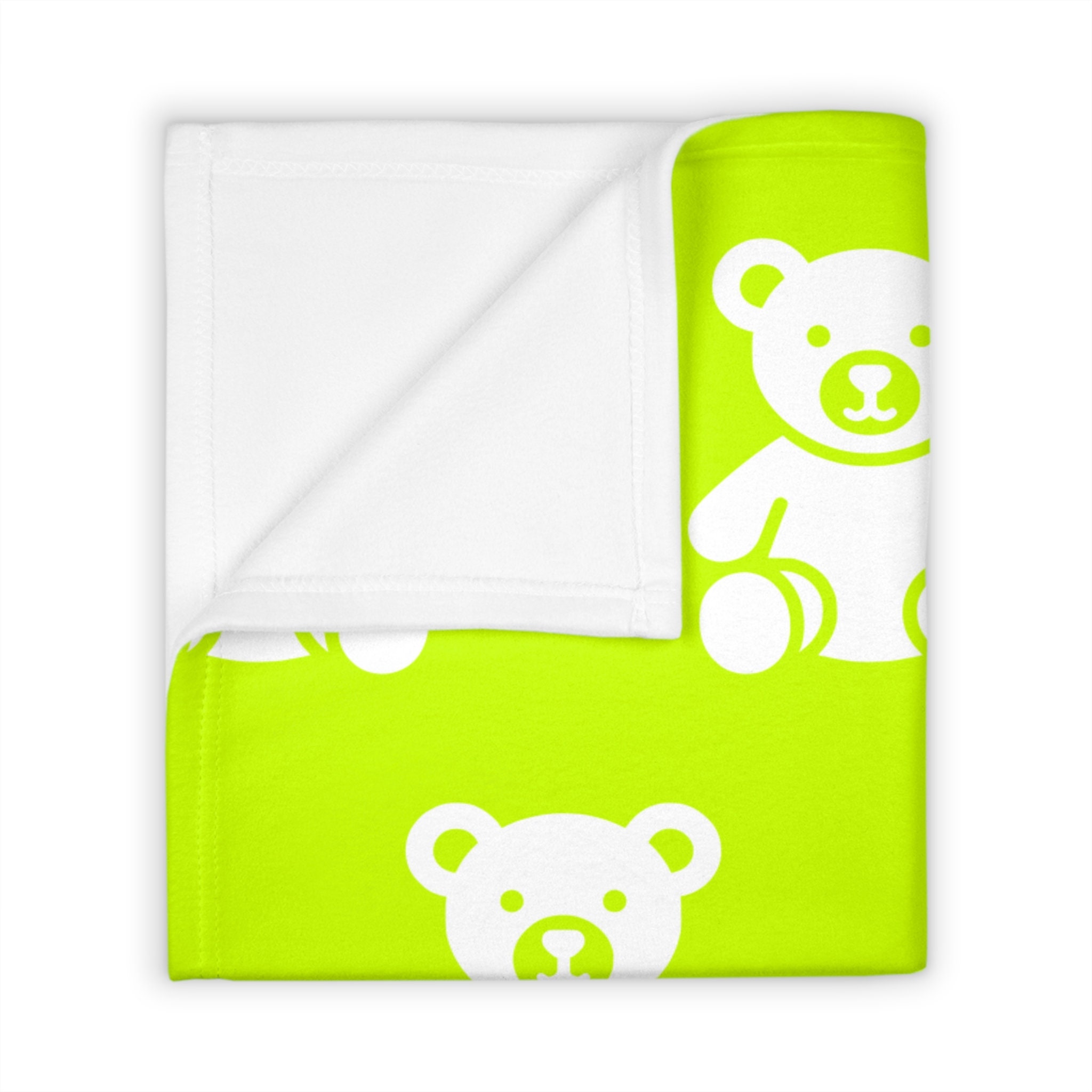 Teddy Bear Baby Blanket Soft Fleece Nursery Throw, Cute Bear Crib
