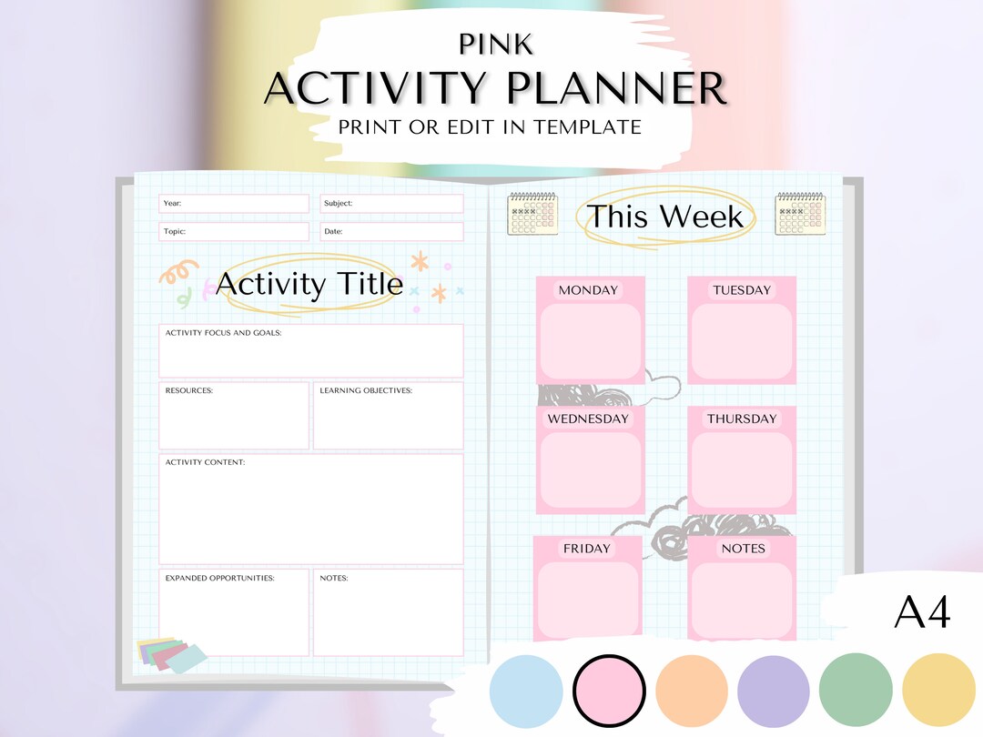 Lesson Plan Template, Preschool, Nursery Primary School Activity ...