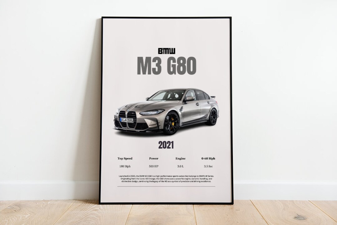 BMW M3 G80 Poster Digital Art, High-resolution Supercar Wall Decor ...