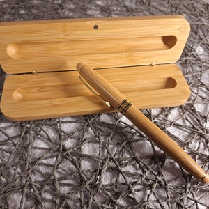 Personalisiertes Holz Füllfederhalter-Set, individuell gravierter Füllfederhalter aus Holz, Füllfederhalter mit Stiftetui,