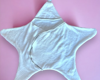 Envoltório branco da estrela do bebê da princesa, cobertor macio do bebê, cobertor do carrinho, presente perfeito do bebê