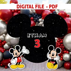 Mouse Theme Party Backdrop: Birthday Decoration (Digital Download)