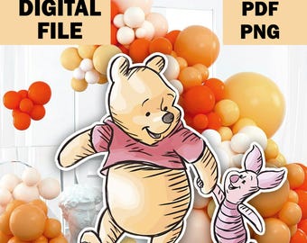Big decor Winnie and piglet,Winnie the Pooh Cutout, Winnie the Pooh,Winnie friend Cutout Decor,Winnie friend,Baby shower,girl birthday party