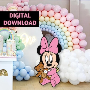Baby Minnie Mouse Cutout: Birthday Party Decor (Digital File)