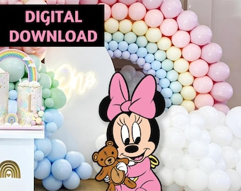Baby Minnie Mouse Cutout: Birthday Party Decor (Digital File)