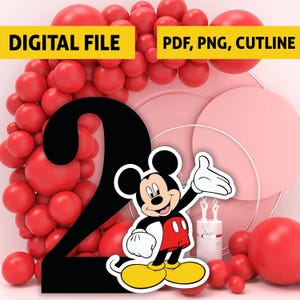 Mickey Mouse Cutout: Party Decoration Stand Up Prop (Digital Download)