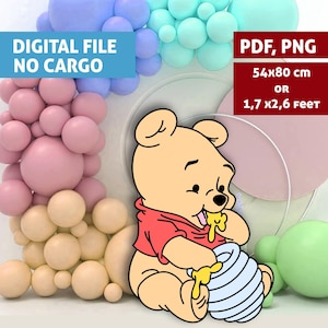 Big decor Winnie the Pooh,Classic Winnie the Pooh,Cutout Winnie,Party Decoration,Baby shower Or Birthday Party,Stand UpProp,Digital Download