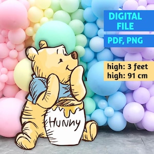 Winnie the Pooh Cutout: Party Decoration Stand Up Prop (Digital Download)
