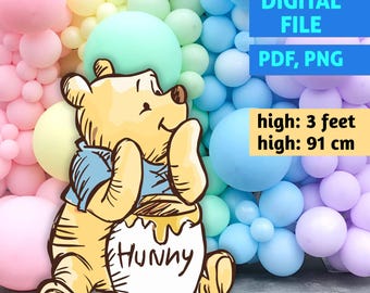 Winnie the Pooh Cutout: Party Decoration Stand Up Prop (Digital Download)