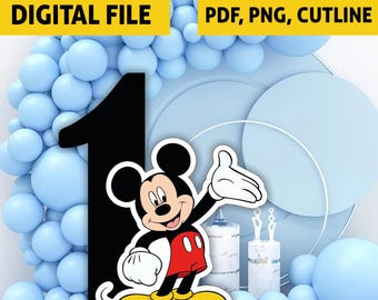 Mouse Theme Party Decor: Birthday Backdrop Cutout (Digital Download)