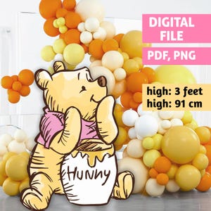 Big decor Winnie the Pooh,Classic Winnie the Pooh,Cutout Winnie,Party Decoration,Baby shower Or Birthday Party,Stand UpProp,Digital Download
