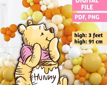 Big decor Winnie the Pooh,Classic Winnie the Pooh,Cutout Winnie,Party Decoration,Baby shower Or Birthday Party,Stand UpProp,Digital Download