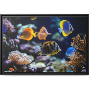 Zebra Angelfish Art Design | Canvas Print Décor Home & Office Decoration | Canvas Ready To Hang