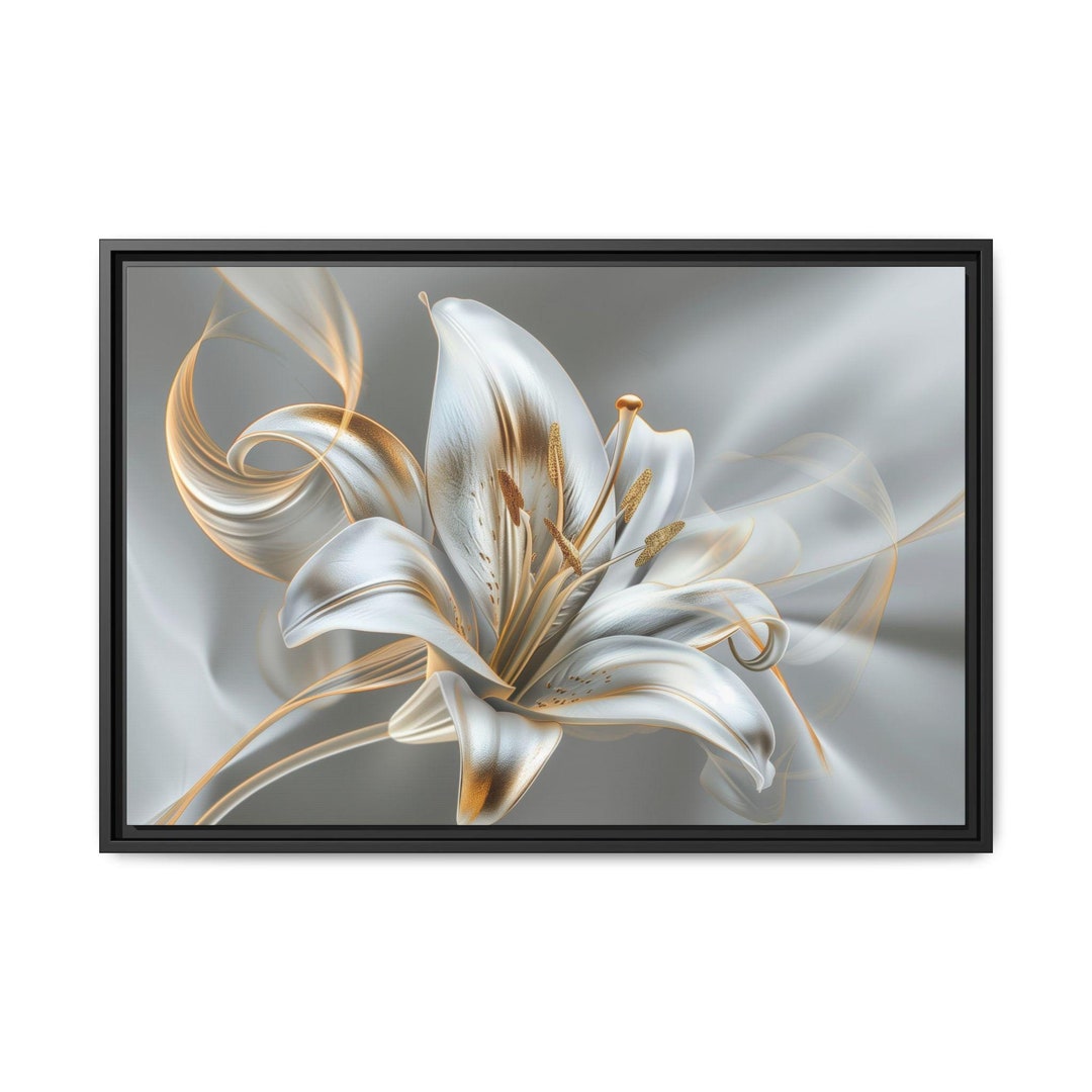 Abstract White Lily Flower With Soft White Background Wall Art Design ...