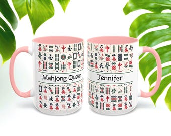Mahjong Gifts, Personalized Mahjong mugs, Mahj Grandma cup, Custom Mahjong Queen Coffee mugs, Mahjong Lover Gifts, Mahjong player coffee cup