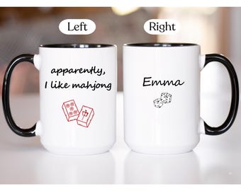 Mahjong mugs, Personalized Gifts for Mahjong Lover, Custom Mahjong Coffee cup, Mahj Grandma cup, Funny Mahjong Player mug, Mahjong mama gift