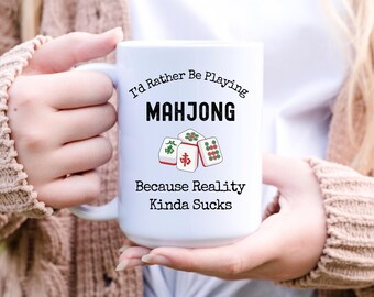 Mahjong Gifts, Personalized Mahjong mugs, Mahj Grandma Coffee cup, Funny Mahjong Lover Gifts, Custom Mahjong Player Coffee mug, Mahj Club