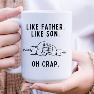 Personalized Fathers day mug, Dad son Fist Bump Mug, Custom kids name mug, Dad Gift from son, Dad Birthday gift, Fathers day gift from kids