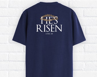 Er ist auferstanden Unisex T Shirt Kleidung Christian Gym Wear religiöser Christus Jesus Geschenke für ihn / sie 3 Einsätze
