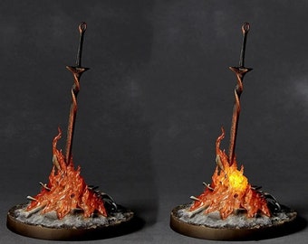 Dark Souls LED ILLUMINATION Bonfire LIT Light-up Statue Collectible Dark Souls Action Figure Gifts Toy