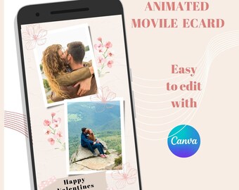 eCard Dulce San Valentin. Tarjeta de Amor Personalizable en Canva (English Version)