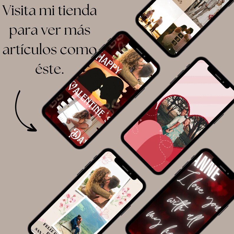 Tarjeta digital animada San Valentín. Tu Mensaje, Tu Estilo: Tarjeta de Amor Personalizable en Canva Version En español imagen 5