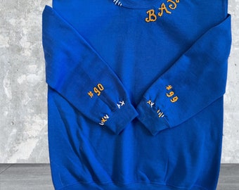 Personalized and Hand Embroidered  crewneck