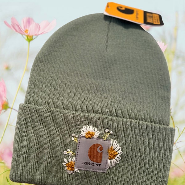 Customized Floral Hand Embroidered Beanie