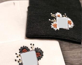 hand embroidered knitted hat