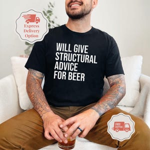 ビールの構造アドバイスTシャツ • オタク土木技師へのギフト • 請負業者シャツ • 建設作業員Tシャツ