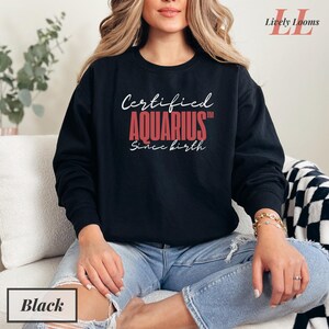 Funny Aquarius sweatshirt January February birthday gift Astrology shirt Horoscope trendy women&#39;s clothing Zodiac hoodie pullover