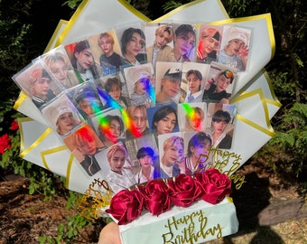 Bouquet personnalisé de cartes photo kpop