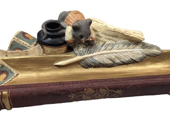 Figi Vtg 1998 Literary Friends Pencil Holder Tray w/ Mouse & accents Figure