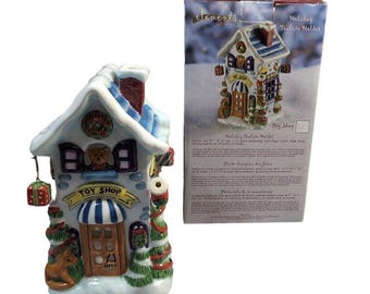 Elements Christmas Toy Shop Hand Painted Dangling Toys Ceramic Tealight Holder