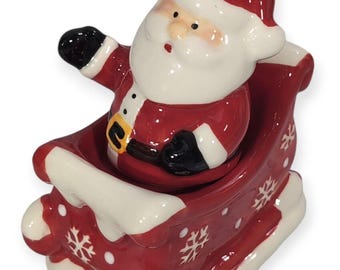 Haven & Key Christmas Collection Ceramic Santa Sleigh Salt Pepper Shakers