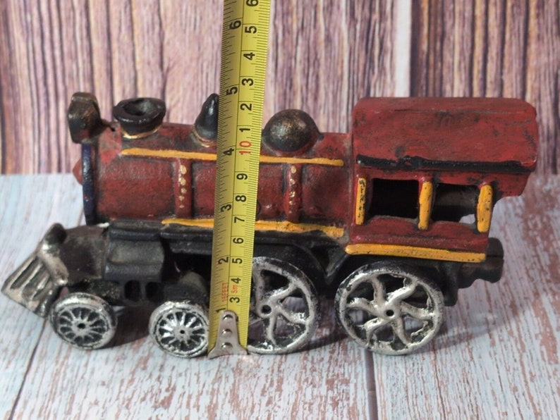 Vintage Cast Iron Steam Engine Hand Painted Collectible Train Heavy 2.6