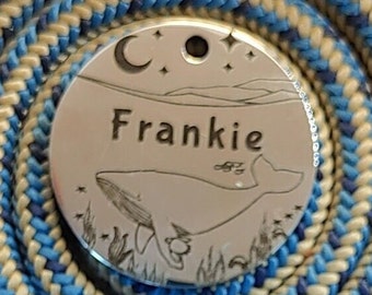Personalized Dog Tag - Underwater/Ocean Scene Engraved Tag - Cat ID Tag - Dog Collar Tag - Pet ID Tag