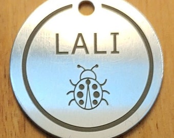 Personalized Dog Tag - Ladybug, Engraved Tag - Cat ID Tag - Dog Collar Tag - Pet Tag - Custom Dog Tag - Pet ID Tag