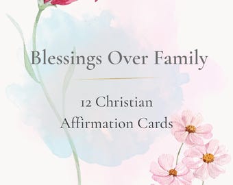 Blessings Over Family Christian Affirmation Cards| Printable | Encouragement | Faith-Based Wall Art | Prayer Cards
