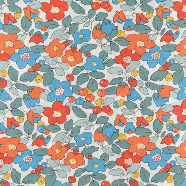 Orange Betsy Berry Liberty of London Tana Lawn Fabric