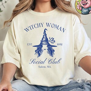 Witchy Woman Social Club Shirt, Comfort Colors®, Witch T-Shirts, Halloween Shirts, Witchy Tees, Witchcraft Shirts, Gift for Witches