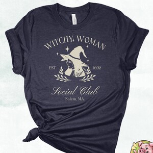 Witchy Woman Social Club Shirt, Halloween Shirts, Witch T-Shirts, Gifts for Halloween, Gifts for Witches, Spooky Tees, Witchcraft Shirts
