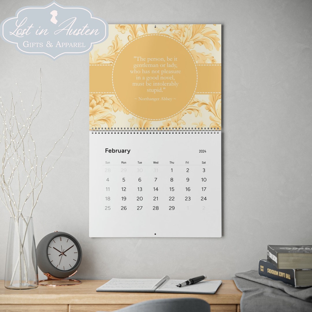 2025 Wall Calendar Jane Austen Quotes, Pride and Prejudice, Emma, Sense