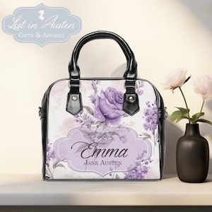 Sac à main Emma Jane Austen, cadeau livresque rat de bibliothèque, sac littéraire, bandoulière, sac à main amateur de livres Jane Austen, classiques des fans d'art