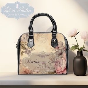 Sac à main Jane Austen Northanger Abbey, cadeau livresque rat de bibliothèque, sac littéraire, bandoulière, classiques du sac à main amateur de livres Jane Austen
